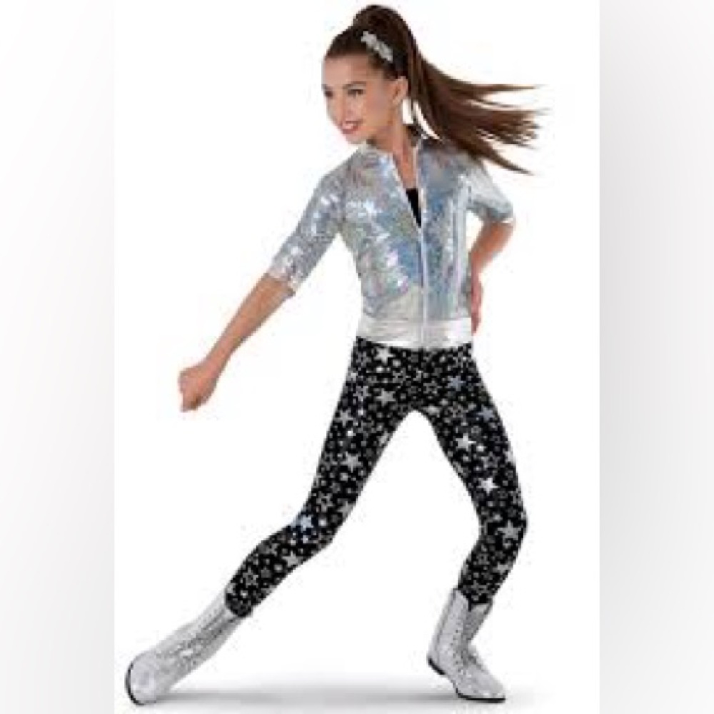 Weissman Silver and Black jazz Dance Costume